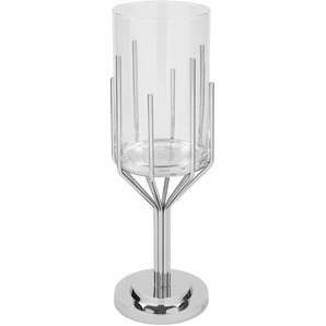 Windlicht FINK LUXOR Kerzenhalter Gr. H: 49,5 cm, silberfarben Windlichter Laternen Silberfarben - aus Aluminium, Edelstahl und Glas