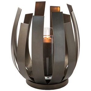 Windlicht FINK ORFEA, Weihnachtsdeko Kerzenhalter Gr. H: 30 cm, braun (antik bronzefarben) Windlichter Laternen