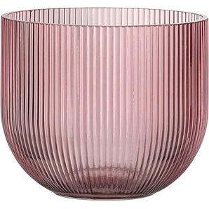 Windlicht FINK SOLARI Kerzenhalter Gr. H: 13,5 cm, rosa (rose) Windlichter Laternen Kerzenhalter aus Glas, in Rillenoptik, Höhe 13,5 cm