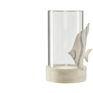 Windlicht Fisch   ¦ creme ¦ Polyresin (Kunstharz),Glas ¦ Maße (cm): B: 13,5 H: 21,5 T: 13.0