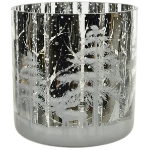 Windlicht Glas glanz Silber Ø20 H20cm