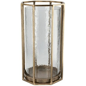 Windlicht | gold | Metall, Glas , Glas , Metall | 33,3 cm | [18.0] |