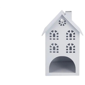 Windlicht Haus - weiß - Eisen - 11,5 cm - 19,5 cm - cm 11,5 | Möbel Kraft