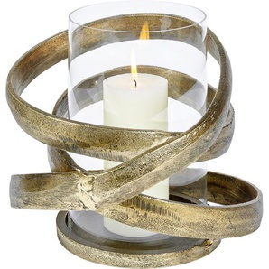 Windlicht LAMBERT Kerzenhalter Lombardo Kerzenhalter Gr. H: 28 cm, braun Kerzenhalter aus Aluminium