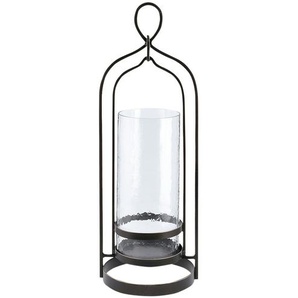 Windlicht mit Glaseinsatz - braun - Eisen, Glas - 49,5 cm - [18.0] | Möbel Kraft