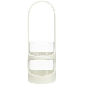 HOME STORY Windlicht mit Glaseinsatz - creme - Aluminium,Glas - 48 cm - 14.0 | Möbel Kraft