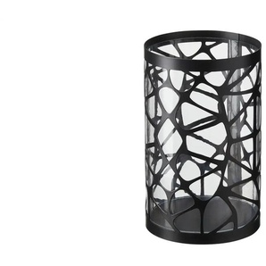 HOME STORY Windlicht mit Glaseinsatz   ¦ schwarz ¦ Eisen,Glas ¦ Maße (cm): H: 29  Ø: 18