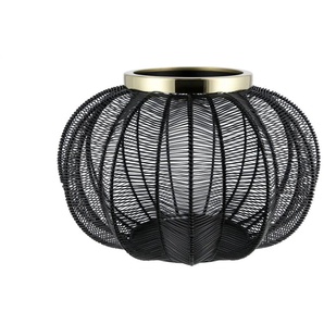 Windlicht - schwarz - Eisendraht,Metall - 21,5 cm - 33.0 | Möbel Kraft