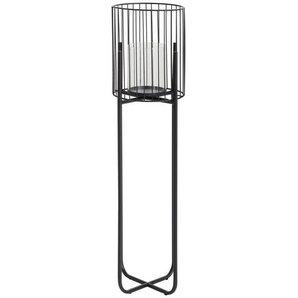 Windlicht, Schwarz, Metall, Glas, 22x73x22 cm, Glaseinsatz, Dekoration, Windlichter & Laternen, Windlichter