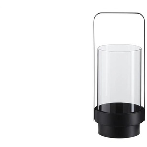 Windlicht - schwarz - Metall, Glas - 28,4 cm - [12.5] | Möbel Kraft