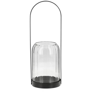 Windlicht - schwarz - Metall,Glas - 30 cm - 10.0 | Möbel Kraft