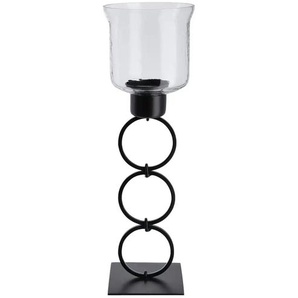 WIndlicht - schwarz - Metall,Glas - 37,5 cm - 11.5 | Möbel Kraft