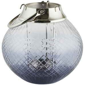 Windlicht - silber - Edelstahl, Glas , Glas , Edelstahl, Aluminium - 25 cm - [25.0] | Möbel Kraft