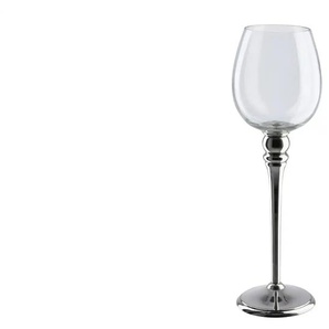 Windlicht - silber - Glas,Metall - 32 cm - 11.0 | Möbel Kraft