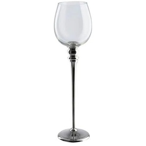 Windlicht - silber - Glas,Metall - 37 cm - 11.0 | Möbel Kraft