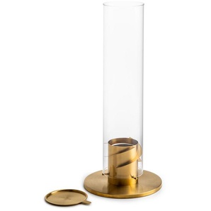 Windlicht Spin 120 höfats Edelstahl goldfarben poliert, Borosilikatglas, Designer Thomas Kaiser, Christian Wassermann, 54 cm