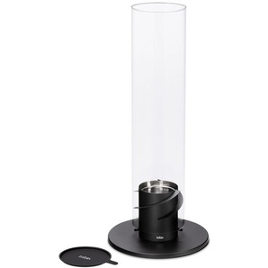 Windlicht Spin 120 höfats Edelstahl schwarz, Borosilikatglas silber, Designer Thomas Kaiser, Christian Wassermann, 54 cm