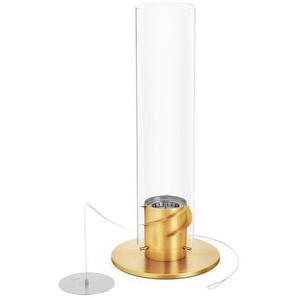 Windlicht Spin 1200 höfats Edelstahl goldfarben poliert, Borosilikatglas silber, Designer Thomas Kaiser, Christian Wassermann, 54 cm