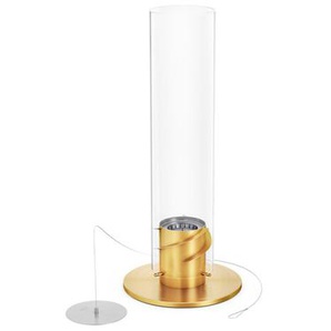 Windlicht Spin 900 höfats Edelstahl goldfarben poliert, Borosilikatglas silber, Designer Thomas Kaiser, Christian Wassermann, 40.5 cm