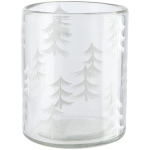Windlicht Tannenbäume - transparent/klar - Glas - 12,7 cm - [10.16] | Möbel Kraft