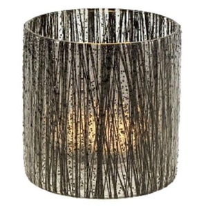 Windlicht Teelicht Halter Glas H=10cm klar schwarz gold Kerze Laterne Deko