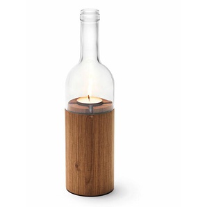 Windlicht WeinLicht Caritas Wendelstein Eichenholz geölt, Glas klar weiß, Designer Jette Scheib, 28 cm