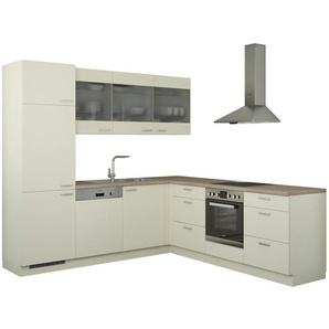 Winkelküche ohne Elektrogeräte - creme - Materialmix | Möbel Kraft