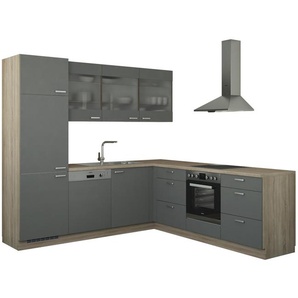 Winkelküche ohne Elektrogeräte - rot - Materialmix | Möbel Kraft