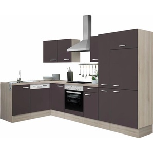 Winkelküche OPTIFIT Faro Komplettküchen-Sets Gr. B/T: 300 cm x 175 cm, grau (küche: anthrazit) L-Küche ohne Elektrogeräte