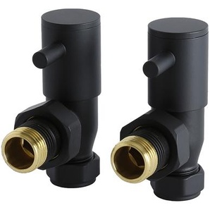 Winkelventile matt-schwarz manuell Paar für 15mm Kupferrohre, von Hudson Reed