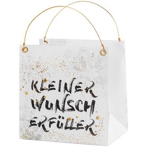 Wintergutscheintüte Kleiner Wunscherfüller Good old friends Papier, Draht grau, Designer Sarah Baumann, 17x12x8 cm