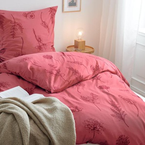 Winterjersey-Bettwäsche,Normalgröße - rot - 100% Baumwolle - - Maße: 135 x 200 cm