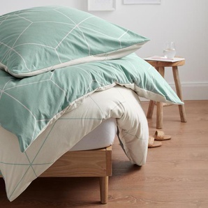 Winterjersey-Bettwäsche - türkis - 100% Baumwolle - - Maße: 135 x 200 cm