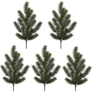 Winterliche Kunstpflanze CREATIV DECO Weihnachtsdeko Kunstpflanzen Gr. H: 51 cm, 5 St., grün Kunstpflanzen Zweig im 5er Set