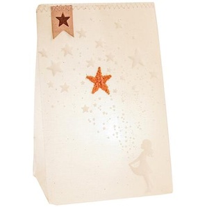 Winterlichtbeutel Good old friends Stoff creme gold, Designer Sarah Baumann, 18x13x9.5 cm