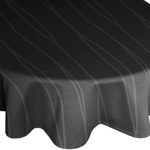 Tischdecke WIRTH LANGWASSER Tischdecken Gr. B/L: 130 cm x 190 cm, oval, schwarz Tischdecken
