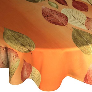 Tischdecke WIRTH MAREK Tischdecken Gr. B/L: 130 cm x 190 cm, oval, orange (terrakotta) Tischdecken