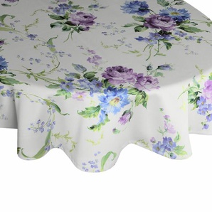 Tischdecke WIRTH MONTROSE Tischdecken Gr. B/L: 130 cm x 190 cm, oval, lila (lila, blau) Tischdecken