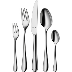 Besteck-Set WMF Merit Essbesteck-Sets Gr. 30 tlg., silberfarben (edelstahlfarben) Besteckgarnituren Cromargan Edelstahl 1810 poliert, 30-teilig