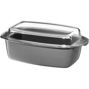 WMF Bräter, Platin, Metall, ca. 5 - 6 L, rechteckig, 24x18x42 cm, backofengeeignet, breiter Schüttrand, Kochen, Töpfe, Bräter