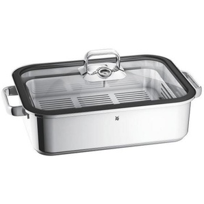 WMF Dampfbräter Vitalis, Edelstahl, Metall, 6,5 L, 27x10 cm, backofengeeignet,backofengeeignet, breiter Schüttrand, TransTherm®-Allherdboden, Kochen, Töpfe, Dampfgarer Töpfe