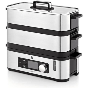 WMF Dampfgarer KÜCHENminis, Schwarz, Edelstahl, Metall, Kunststoff, Glas, 14x27.5 cm, Restzeitanzeige, Startzeitvorwahl, Digitaldisplay, Elektronikuhr, Schnellaufheizung, Timerfunktion, Abschaltautomatik, automatische Dampfzufuhr, Kochen, Töpfe,