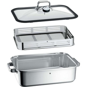 WMF Dampfgartopf Vitalis Bräter mit Deckel, Cromargan® Edelstahl Rostfrei 18/10, herausnehmbares Thermometer, für alle gängigen Herdarten geeignet