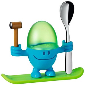WMF Eierbecher McEgg, Blau, Grün, Metall, Kunststoff, eiförmig, 11 cm, Tischkultur & Servieren, Eierbecher