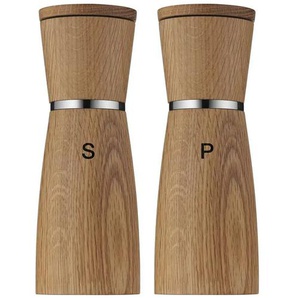 WMF Gewürzmühlen-Set  Ceramill Nature ¦ holzfarben ¦ Holz,Edelstahl,Glas ¦ Maße (cm): H: 18
