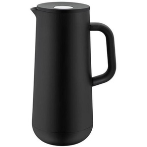 WMF Isolierkanne Impulse Tea, Schwarz, Metall, Kunststoff, Glas, 1 L, Ausgießer, Glaskolben, abnehmbarer Deckel, Schraubverschluss, hält warm, kalt, Kaffee & Tee, Kannen, Thermoskannen