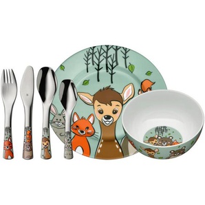 WMF Kinderbesteck, Edelstahl, Metall, 6-teilig, 25x10x40.5 cm, ergonomischer Griff, Füttern, Kinderbesteck