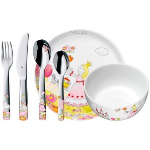 WMF Kinderbesteck Prinzessin, Metall, Keramik, 6-teilig, ergonomischer Griff, lebensmittelecht, Vollheftmesser, Füttern, Kinderbesteck
