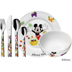 WMF Kindergeschirr Mickey Mouse, Mehrfarbig, Metall, 6-teilig, 6-teilig, lebensmittelecht, Babyernährung, Kindergeschirr
