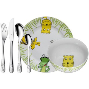 WMF Kindergeschirrset Safari, Mehrfarbig, Metall, Keramik, 6-teilig, Tier, 25x10x40 cm, Füttern, Kindergeschirr